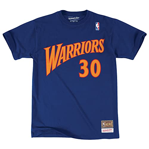 Mitchell & Ness Nombre y número Tee GS Warriors - S. Curry, azul marino, L