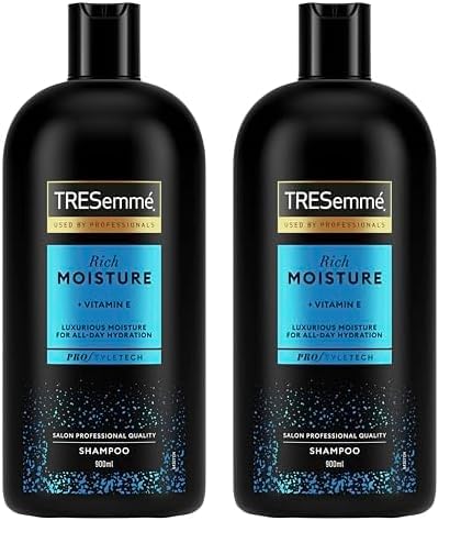 Rich Moisture Shampoo all-day hydration with vitamin E for dry, damaged hair 900 ml (Pack of 2)