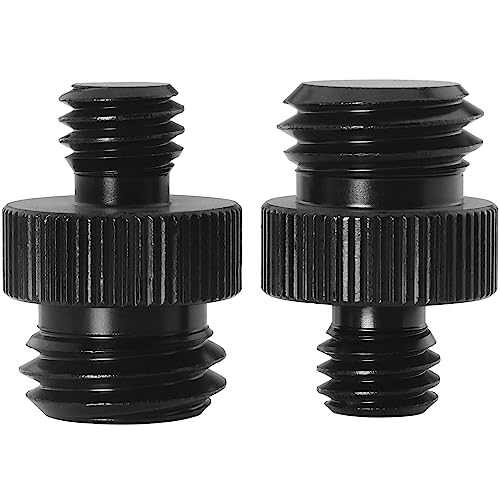 LUORNG adaptador de tornillo de trípode roscado macho de 3/8 pulgadas a macho de 5/8 pulgadas, 2 unidades de 3/8 a 5/8-11, convertidor de rosca de montaje estándar de doble cara para montaje en jaula