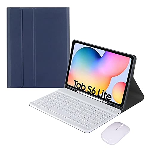 Per Samsung Galaxy Tab S6 Lite Custodia Da Tastiera Rimovibile a Retroilluminato a 7 Colori Vassoio Penna Incorporato Con Il Mouse 10.4 pollici bluetooth wireless