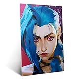 Displate Arcane - Poster in metallo Arcane Arcane Decorazione Arcane Immagini Arcane Merch League of Legends Poster Close Up Jinx 32 x 45 cm