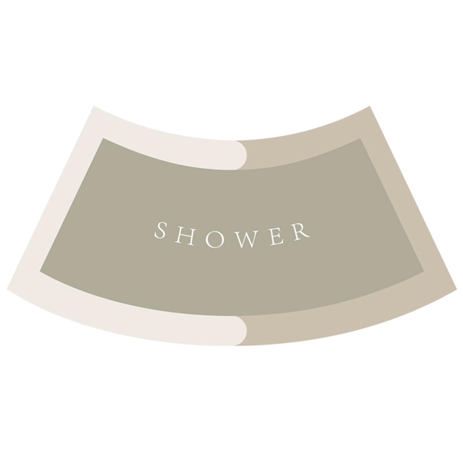 UVCMDUI Quadrant Curved Shower Mat, 10s Super Absorbent Curved Bath Mat, Quick Drying Corner Shower Mat Outside Shower, Bath Mats Non Slip Anti Mould,Beige,40x75CM(15.7x29.5IN)