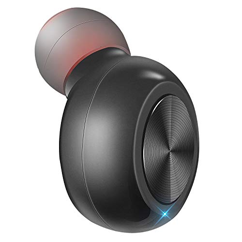 Single Wireless Earbud Bluetooth Headset in-ear Mini Invisible Bluetooth Headphone Earphone with Mic 6-Hour Playtime Magnetic USB Charger Sweatproof Sport Earbuds for Smartphone and Other Devices (B1)