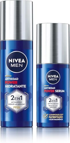 NIVEA MEN Power Pack Crema Hidratante Protección FP30 2 en 1 Antiedad y Antimanchas + Sérum 2 en 1 Antiedad y Antimanchas, Reduce las Arrugas y Manchas, Hidrata la Piel