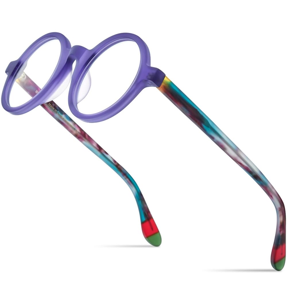 MUTYNE Occhiali da vista in acetato opaco multicolore Montatura da uomo Occhiali da vista rotondi grandi retrò Occhiali da vista da donna