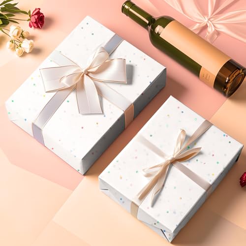 Image of White Glitter Tissue Paper for Gift Bags 36 Sheets 14x20 Inch - Recyclable Wrapping Paper for Weddings, Birthdays, Party & Festival Decorations DIY Craft Supplies