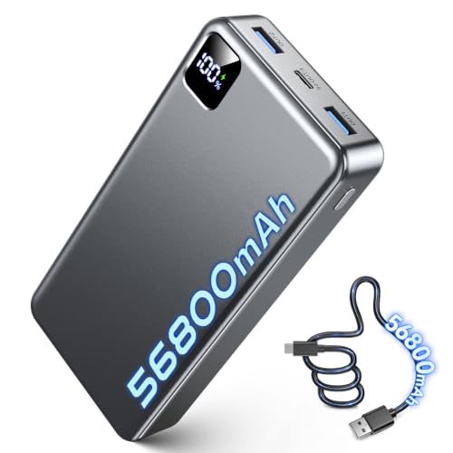 Image of Portable Charger Power Bank, 56800mAh Battery Pack, 22.5W Fast Charging Portable Phone Charger for Camping Travel Essential Compatible with iPhone 17 /16 /15 /14 /13 Series, Samsung, Google,iPad-Gray