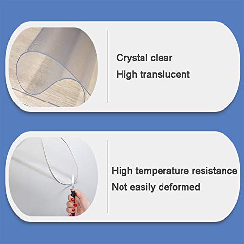 Nappe transparente imperméable vinyle épais protecteur table bois facile à nettoyer - 8
