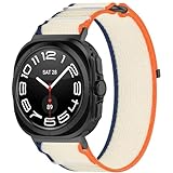 Compatible with Samsung Galaxy Watch Ultra 2 1 Bands,Breathable Elastic Nylon Loop stretchy Strap Adjustable Replacement Wristbands for Galaxy Watch Ultra 2 (Apricot)