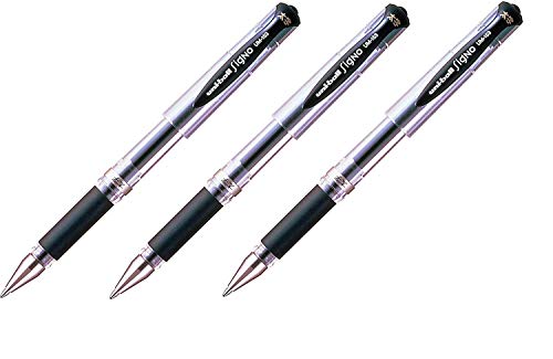 Uni-Ball Gel Impact UM-153 Black [Pack of 3] Broad 1.0mm Rollerball