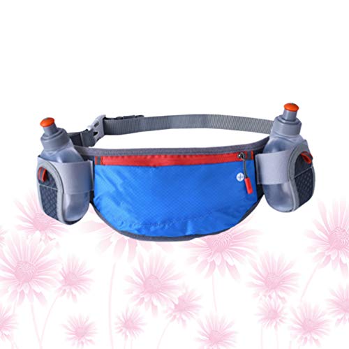 Pochete com suporte para garrafa de água para corrida, esportes, ciclismo, ao ar livre (azul)