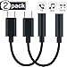 Produktbild [2 Pack] USB-C auf 3,5 mm Kopfhöreradapter Typ C auf 3,5 mm Aux Audio Jack Splitter Konvertieren für Pixel 2/XL/3/3XL, Huawei Mate20 Pro/RS/X/P20/20 Pro/30 Pro, OnePlus 6T/7T/7 Pro - Schwarz