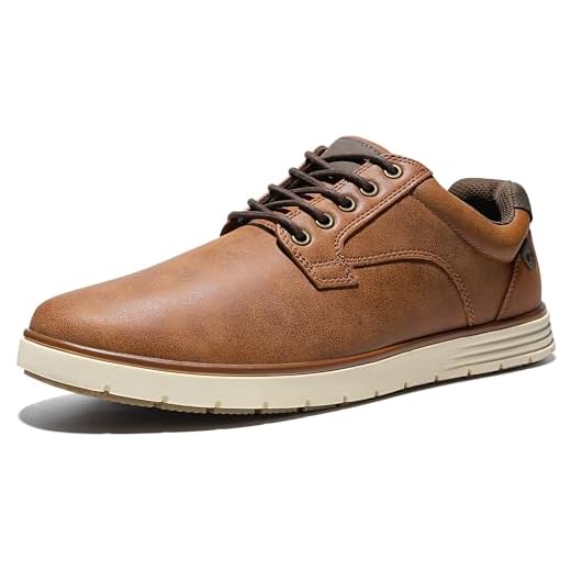 NCCB Sapato social masculino casual Oxfords confortável para negócios formal, Marrom, 42