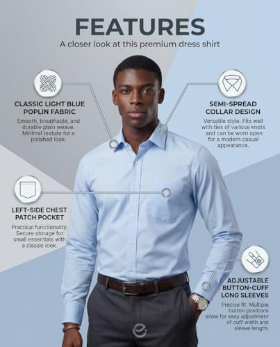Image of INKAST Men's Cotton Blend Plain Formal Shirt | Full Sleeves Solid Shirts| Straight Regular Fit | Office and Regular Wear