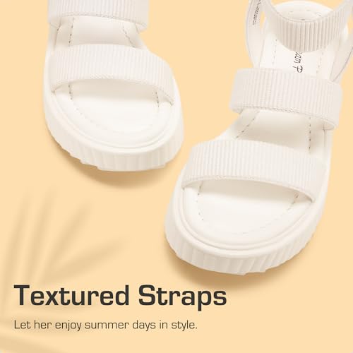 Image of DREAM PAIRS Girls Flatform Wedge Open Toe Platform Summer Sandals with Buckle Ankle Strap for Little Kid /Big Kid