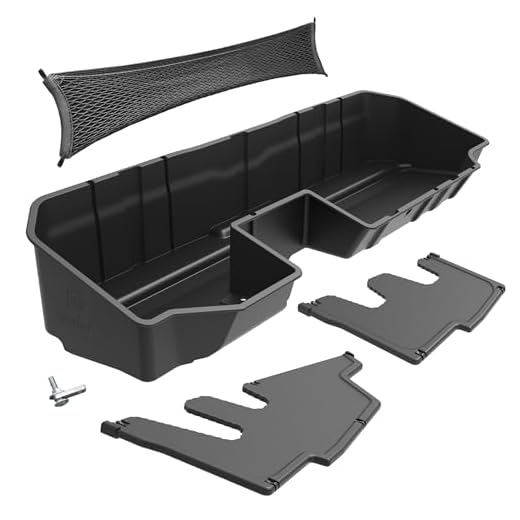Tyger Auto Rear Under Seat Storage Box Compatible with 2019-2025 Chevy Silverado 1500/GMC Sierra 1500; 2020-2025 2500 3500 | Double Cab & Crew Cab | Custom-Fit Cargo Organizer Console | TG-CB5C8838