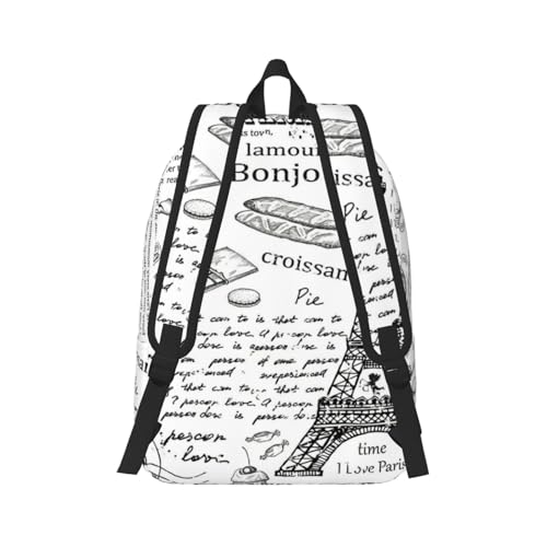 Mochila de viaje con estampado de París para escapadas de fin de semana 3