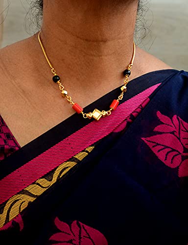 Image of Radha's Creations jewellery GSB mangalorean chain for women one gram gold