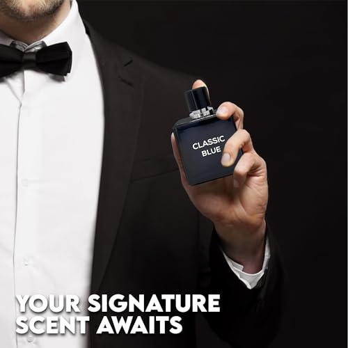 Image of AFLUXE 2PCS Valentine Milano /Classic Blue Eau De Toilette for Men-Fresh,Romantic Scent Perfume for Men 3.4 Fl Oz Each Mens Cologne For All Skin Daily Used