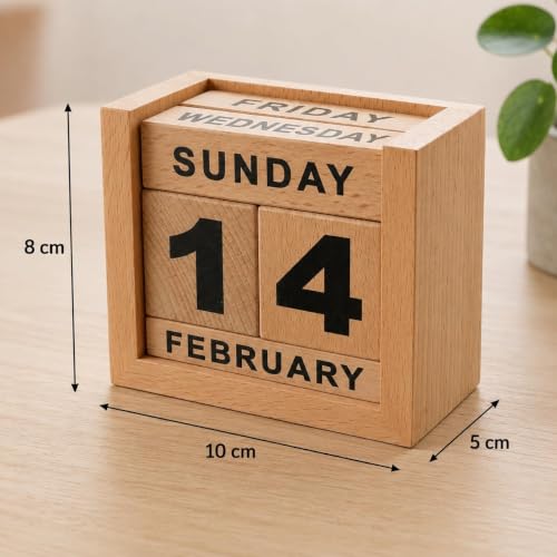 Image of STAR CRAFT Calendar Wooden Table /Desk Calendar