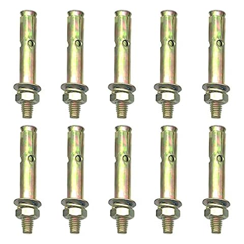 Ayiciel Expansion Bolts, M6 Hex Nut Expansion Bolt Sleeve Anchors, Heavy Duty Expansion Screw Bolts Wall Plug Fixing Anchor (Pack of 10) Cover