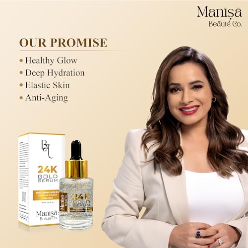 Manisa Beaute 24K Gold Face Serum With 2% Hyaluronic Acid Face Serum For intense Hydration, Glowing Skin | Specially for Dry Skin both for Men &... - Image 5