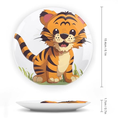 Plato decorativo de cerámica Bone China con diseño Spotted Tiger 6in miniatura 2