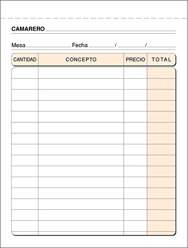 Talonario PRAXTON Camareros Bolsillo Simple, Pack x10 Cover