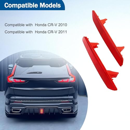 Image of 1 Pair Left Right Side Red Rear Bumper Reflector Light Fit for Honda CR-V 2010 2011 Replace 33505-SWA-J01 HO1185101 HO1184101