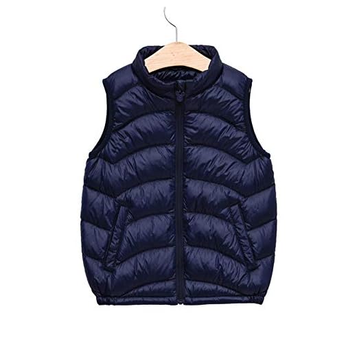 Chaleco de plumón para niños, liviano, Acolchado, cálido, Chaleco de plumón de Pato Azul Azul Marino 90 cm