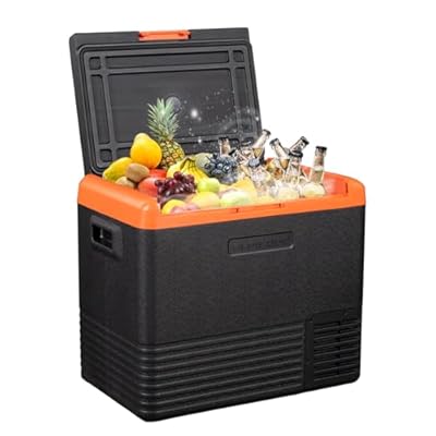 Alpicool CL50 Portable Car Freezer, 12 Volt Refrigerator, 48 Quart(45.3 Liter) Fast Cooling 12V Car Fridge, Car Cooler for RV, Truck, Camping, Outdoor -12/24V DC and 100-240V AC (Black & Orange)