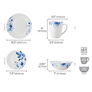 Fitz and Floyd Bloom 32 Piece Dinnerware Set Service for 8 Bloom Pattern