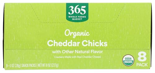 Image of 365 by Whole Foods Market, Organic Cheddar Chicks Crackers, 8 Pack