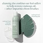 EcoTools Makeup Brush Cleansing Pad + Deep Clean Shampoo Bundle, Brush Cleaner Mat & Makeup Brush Cleanser for Deep Cleaning Tools, Clean Formula, Cruelty-Free, & Vegan, 2 Piece Set