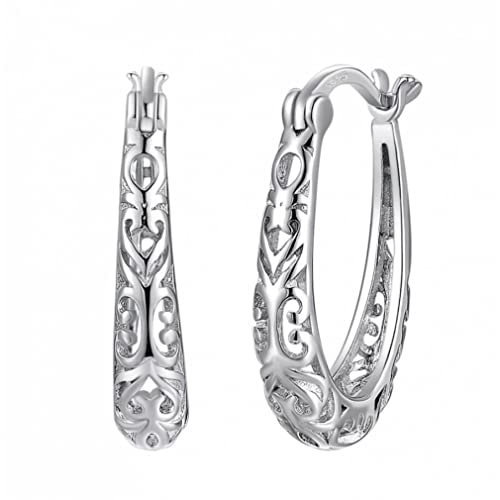 Boucles d'oreilles à clip argent 925 huggie circle pour le bureau et les sorties