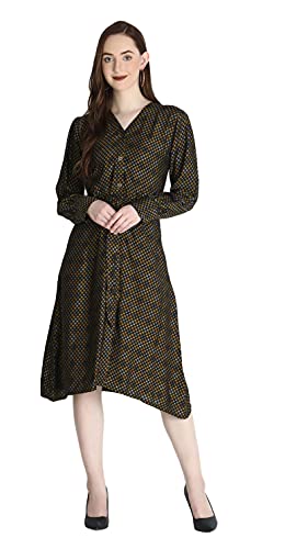 Image of Leriya Fashion Kurtis for Women || Soft Rayon Printed Knee Length Kurti for Girls || Long Sleeves || V Neck || Fancy Kurti for Outing || Evening || Date Wear for Women