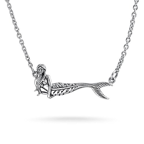 Bling Jewelry Nautical Sideways Sea Siren Mermaids Drop Pendientesmermaid Collar Colgante Para...