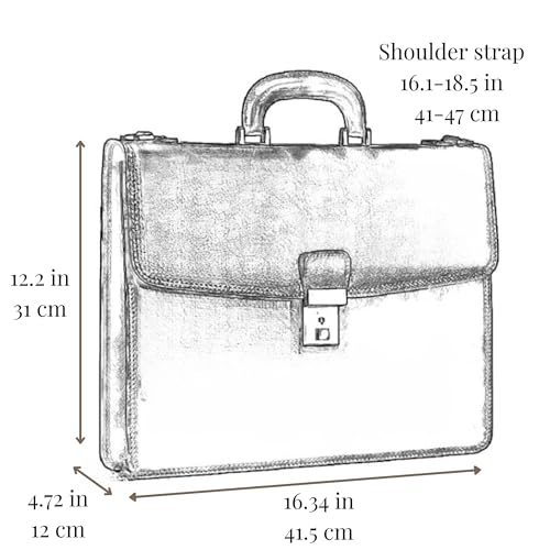 Mountain Briefcase Black Time Resistance : serviette en cuir véritable pour ordinateur