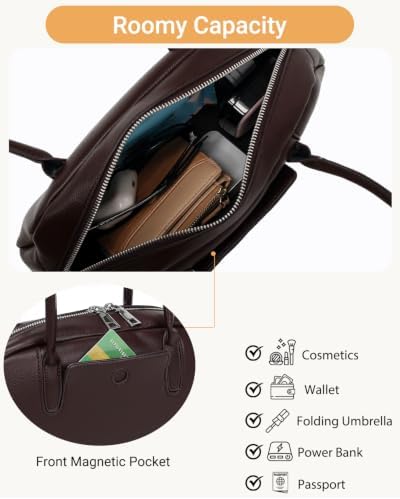 Herald Swing Zip Shoulder Bag, Small Vintage Tote Purse for Women (Coffee) - 4