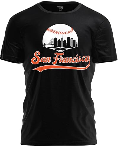 TeeStock San Francisco Baseball Shirt Cityscape Fan T-Shirt with Urban Skyline Graphic
