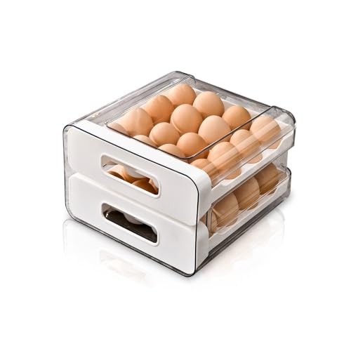 Koja 32-Egg Stackable Fridge Organizer - 2-Drawer BPA-Free Storage Container