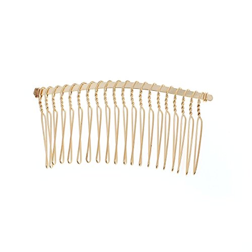 Olinisupply Metal Hair Combs (Large - 10 pcs, Yellow Gold)