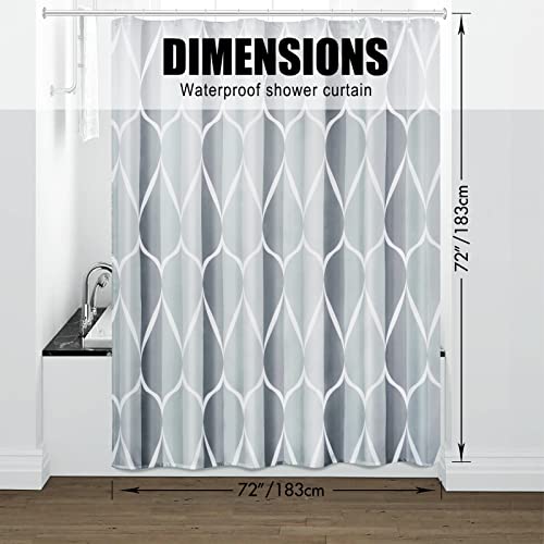 Gelbchu Grey Fabric Shower Curtain, Waterproof Design And Polyester, Quick-Drying, Weighted Hem, Shower Curtains Set For Bathroom W 72 X H 72, Durable And Washable With 12 Hooks #TOP4
