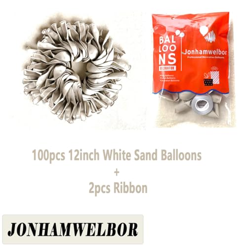Image of Jonhamwelbor Sand White Balloons 12 inch 100 Pack