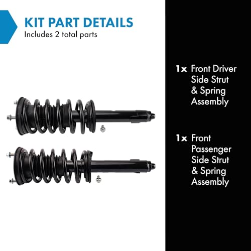Image of TRQ Front Driver Side Strut and Spring Assembly Set Loaded | TRQ Front Driver Side Strut and Spring Assembly Set Loaded