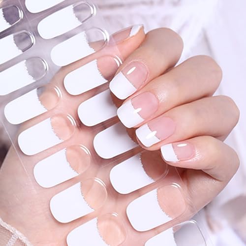 ChicNana Lot de 20 bandelettes d'ongles en gel semi-durcies, autocollants en gel doux, haute brillance, lampe UV/LED nécessaire