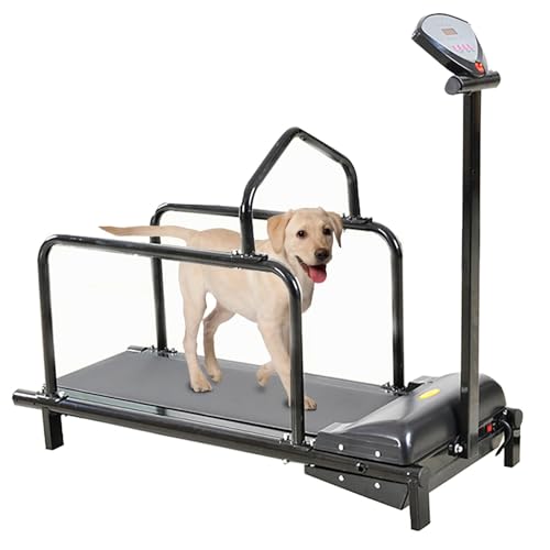 Dog Treadmill for Large/Medium Dogs, 220 lbs Weight Capacity, Dog Pacer Slatmill for Dogs, LED Dog Running Machine with Adjustable Ramps for Indoor & Outdoor Exercise