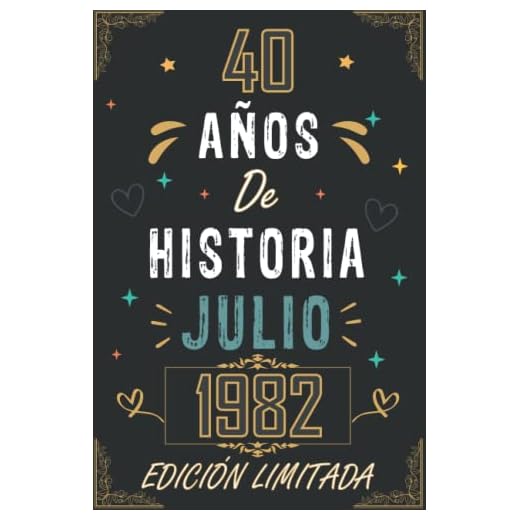 CUADERNO, 40 AÑOS DE HISTORIA JULIO 1982 EDICIÓN LIMITADA: Regalo de 40 cumpleaños para mujeres y hombres, ideas de 40 cumpleaños... un cumpleaños... ... regalo de 40 cumpleaños para él/ella.