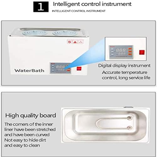 Digital Water Bath for Lab, 2 Holes, Accurate Temp Control, 304 Stainless Steel Tank, 100°C Max, Timer 0-999 Min, Ideal Laboratory Equipment for Experiments and Testing