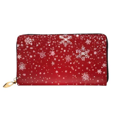 Christmas Long Leather Wallet,Large Capacity Soft Pu Leather Purse For Women With Multiple Card Slots Phone Pocket And Zipper Coin Purse Stylish Phone Card Holder Clutch